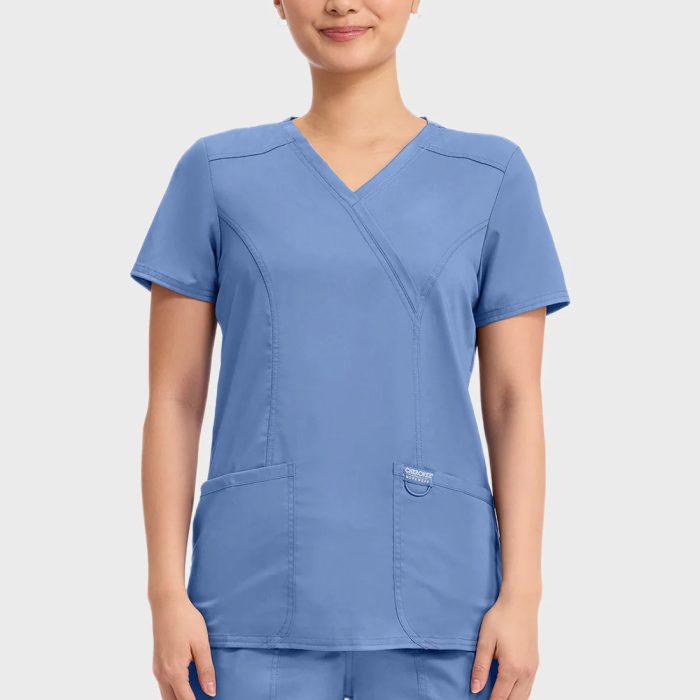 Cherokee Scrubs Top for Women Mock Wrap
