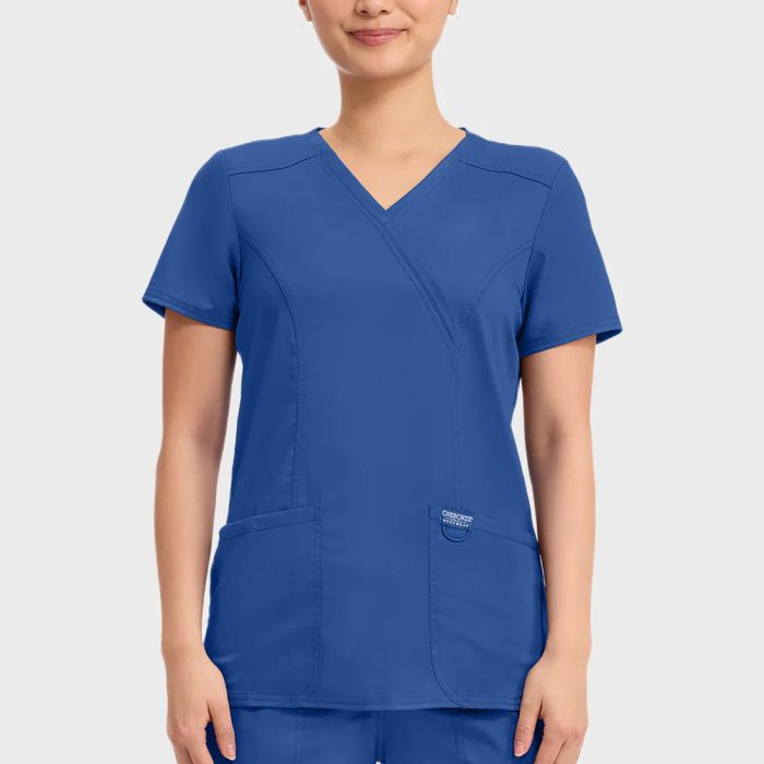 Cherokee Scrubs Top for Women Mock Wrap 6