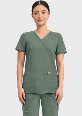 Cherokee Scrubs Top for Women Mock Wrap 12