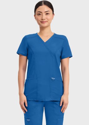 Cherokee Scrubs Top for Women Mock Wrap 15
