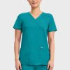 Cherokee Scrubs Top for Women Mock Wrap 16