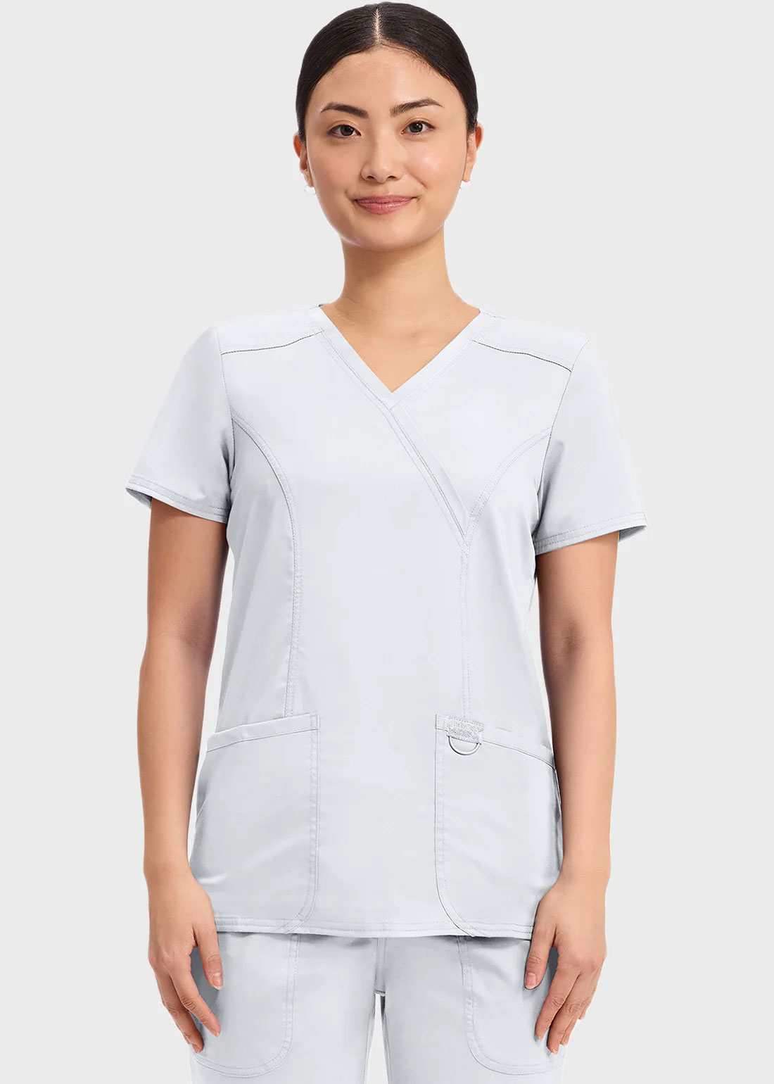 Cherokee Scrubs Top for Women Mock Wrap 18